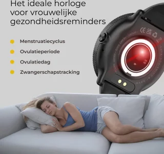 DynaBright AMOLED Smartwatch RVS & Siliconen Band zwart/goud