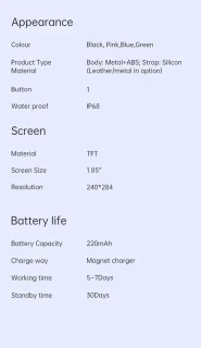 Electrox T17F Smartwatch Zwart