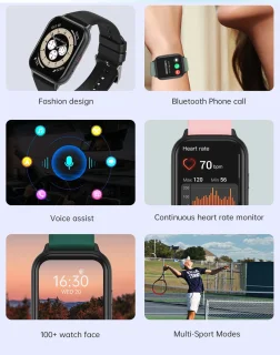 Electrox T17F Smartwatch Zwart