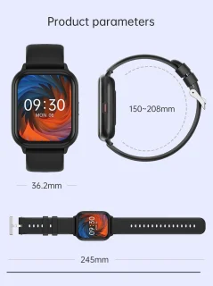 Electrox T17F Smartwatch Zwart