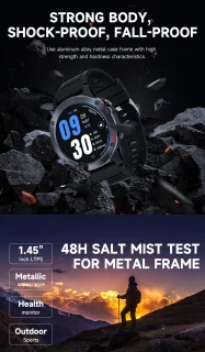 Electrox T35 Smartwatch Zwart Ronde