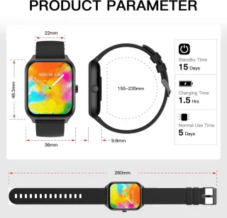 Fairweather Smartwatch Pro - Dames Smartwatch - Zwart