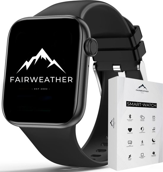 Fairweather Smartwatch Ultra Zwart — Compleet, stijlvol en sportgericht