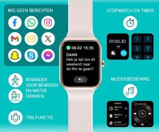 FITAGE Smartwatch Roze
