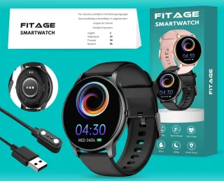 FITAGE Sporthorloge Smartwatch GPS Zwart