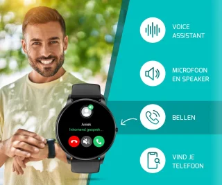 FITAGE Sporthorloge Smartwatch GPS Zwart