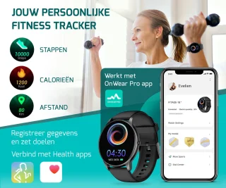 FITAGE Sporthorloge Smartwatch GPS Zwart