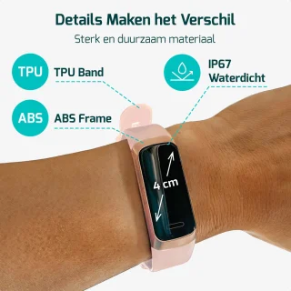FITAGE Stappenteller Horloge Roze voor Dames en Heren