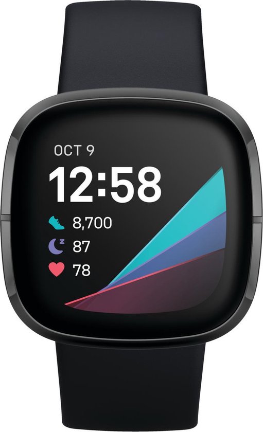 Fitbit Sense Zwart — gezondheid voorop, met slimme inzichten