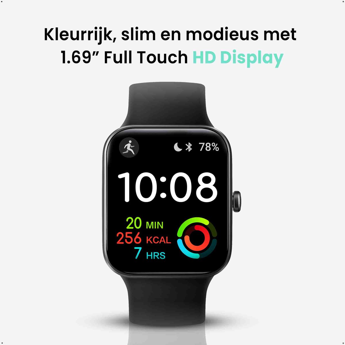 Wat vinden we goed aan de FITNOVA Smartwatch Zwart - Unisex