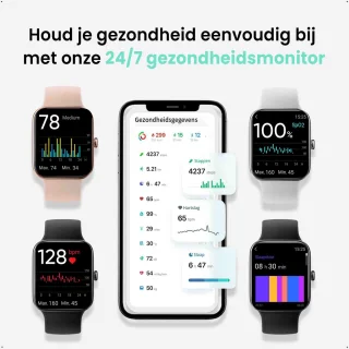 FITNOVA Smartwatch Zwart - Unisex