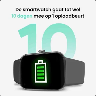FITNOVA Smartwatch Zwart - Unisex