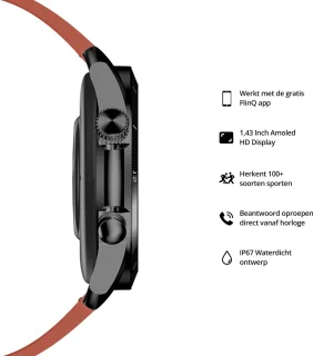 FlinQ Smartwatch Spectrum 45mm Rood
