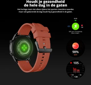 FlinQ Smartwatch Spectrum 45mm Rood