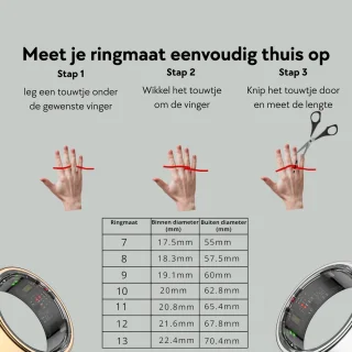 Focus S1 Smart Ring Zwart Maat 8 Oplaadcase