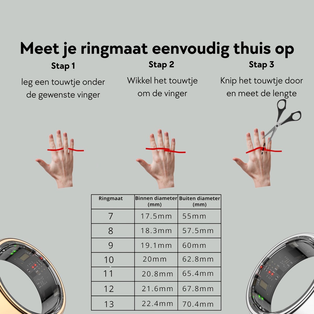 Focus S2 Smart Ring Goud Maat 7