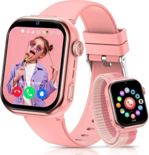 Fosmet 4G smartwatch voor kinderen - 2026 - GPS-horloge met telefoonfunctie - 1,83 inch - roze