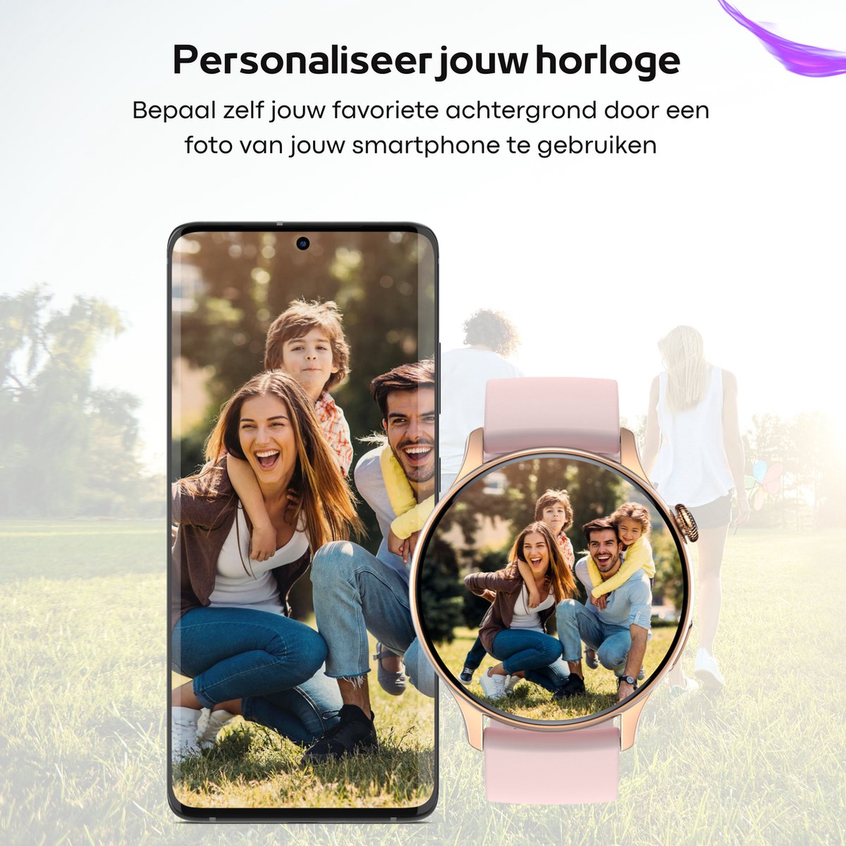 FOXLY® Amoled Smartwatch 46mm Roze Dames