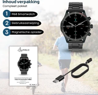 FOXLY M68 Smartwatch 45mm Zilver