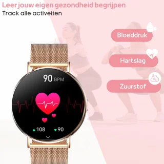 FOXLY® Smartwatch Ultra Rosé HD - Smartwatch voor Dames en Heren