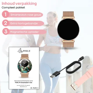 FOXLY® Smartwatch Ultra Rosé HD - Smartwatch voor Dames en Heren
