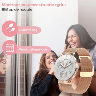FOXLY® Smartwatch Ultra Rosé HD - Smartwatch voor Dames en Heren