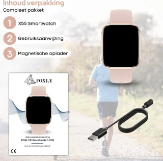 FOXLY® Smartwatch X12 HD Touchscreen Roze
