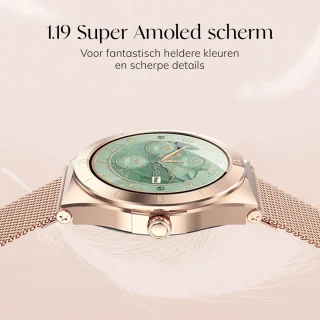 Frenkies Smartwatch Dames Rose Goud AMOLED