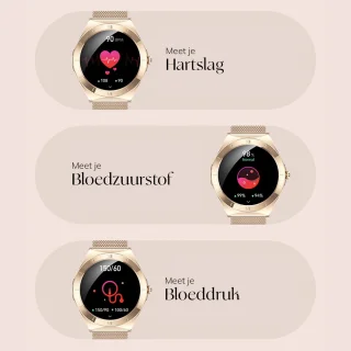 Frenkies Smartwatch Dames Rose Goud AMOLED