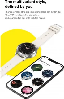 GALESTO Smartwatch Diamond Rosé Goud Stalen Band