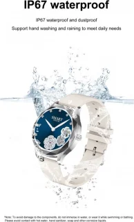 GALESTO Smartwatch Diamond Rosé Goud Stalen Band