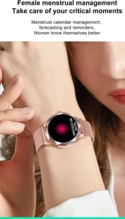 GALESTO Smartwatch Diamond Rosé Goud Stalen Band