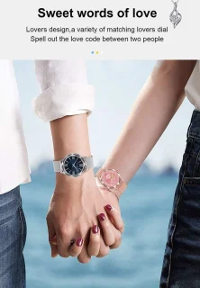 GALESTO Smartwatch Diamond Rosé Goud Stalen Band