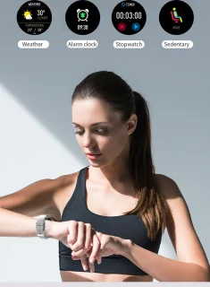 GALESTO Smartwatch Luxe Zilver met Siliconen Band