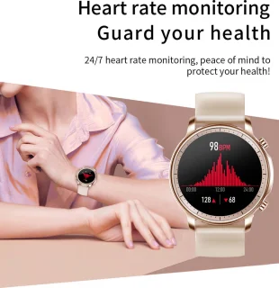 GALESTO Smartwatch Luxe Zilver met Siliconen Band
