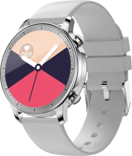 GALESTO Smartwatch Luxe Zilver met Siliconen Band