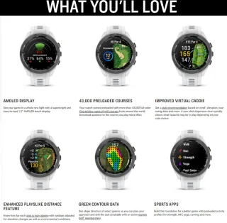 Garmin Approach S70 GPS Golfhorloge 42 mm Wit
