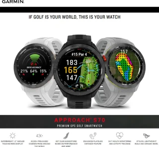 Garmin Approach S70 GPS Golfhorloge 42 mm Wit