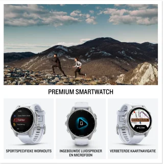 Garmin fenix 8 43mm Smartwatch Zilver Wit