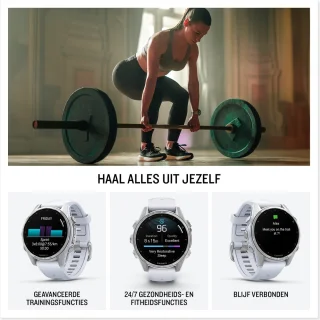 Garmin fenix 8 43mm Smartwatch Zilver Wit
