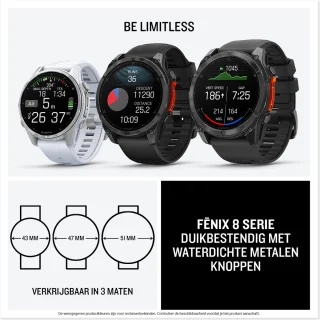 Garmin fenix 8 51mm Multisport Smartwatch Donkergrijs/Zwart