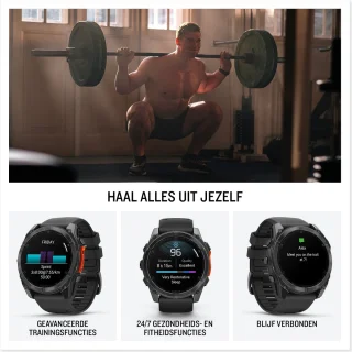 Garmin fenix 8 51mm Multisport Smartwatch Donkergrijs/Zwart