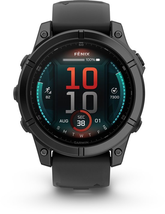 Garmin fēnix E 47mm AMOLED Multisport Smartwatch Donkergrijs/Zwart