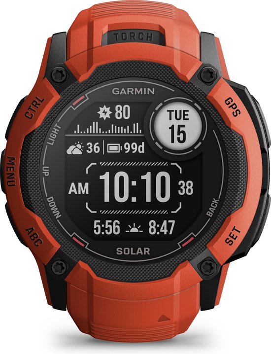 Garmin Instinct 2X Solar Smartwatch Flame Red