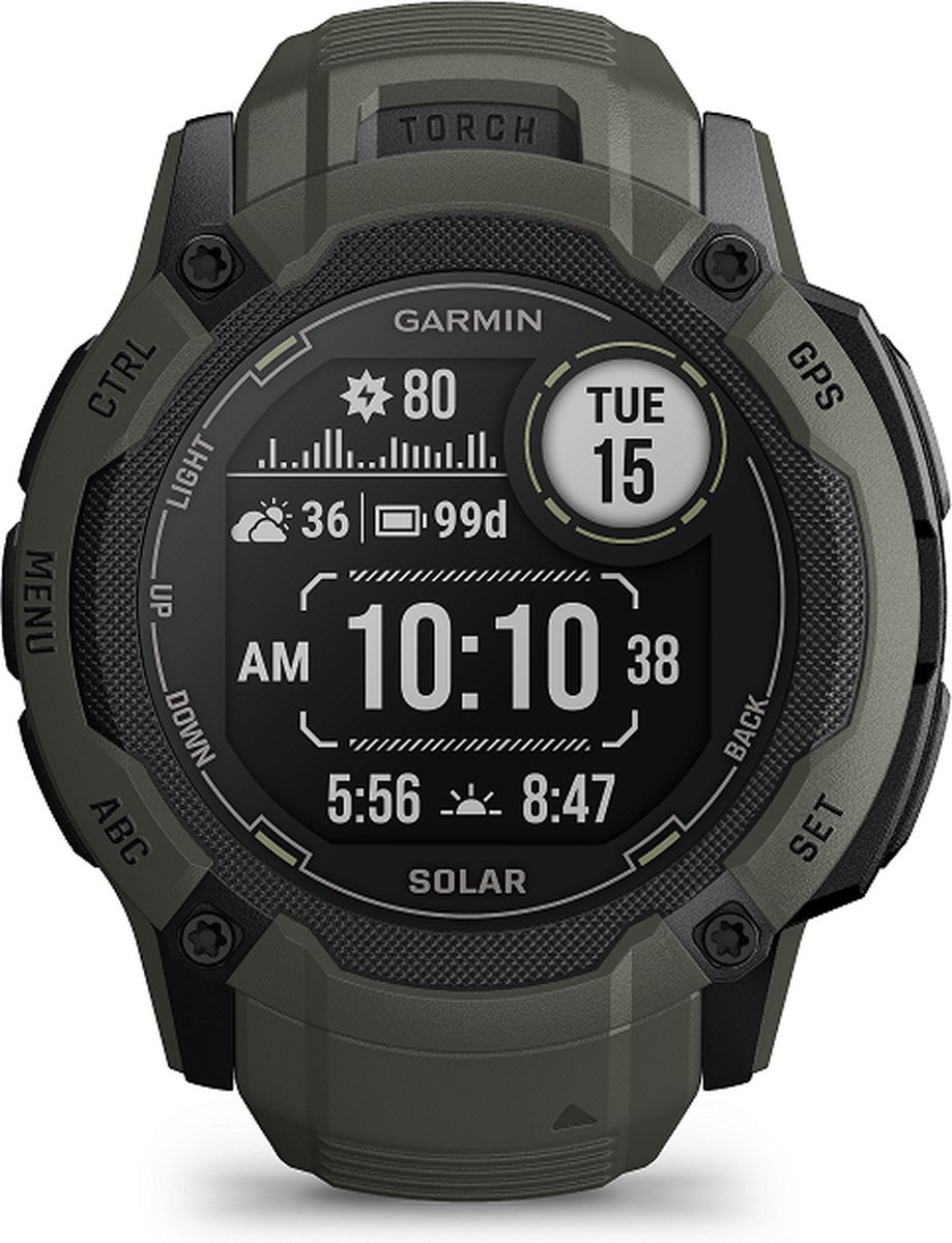 Garmin Instinct 2X Solar Smartwatch Moss