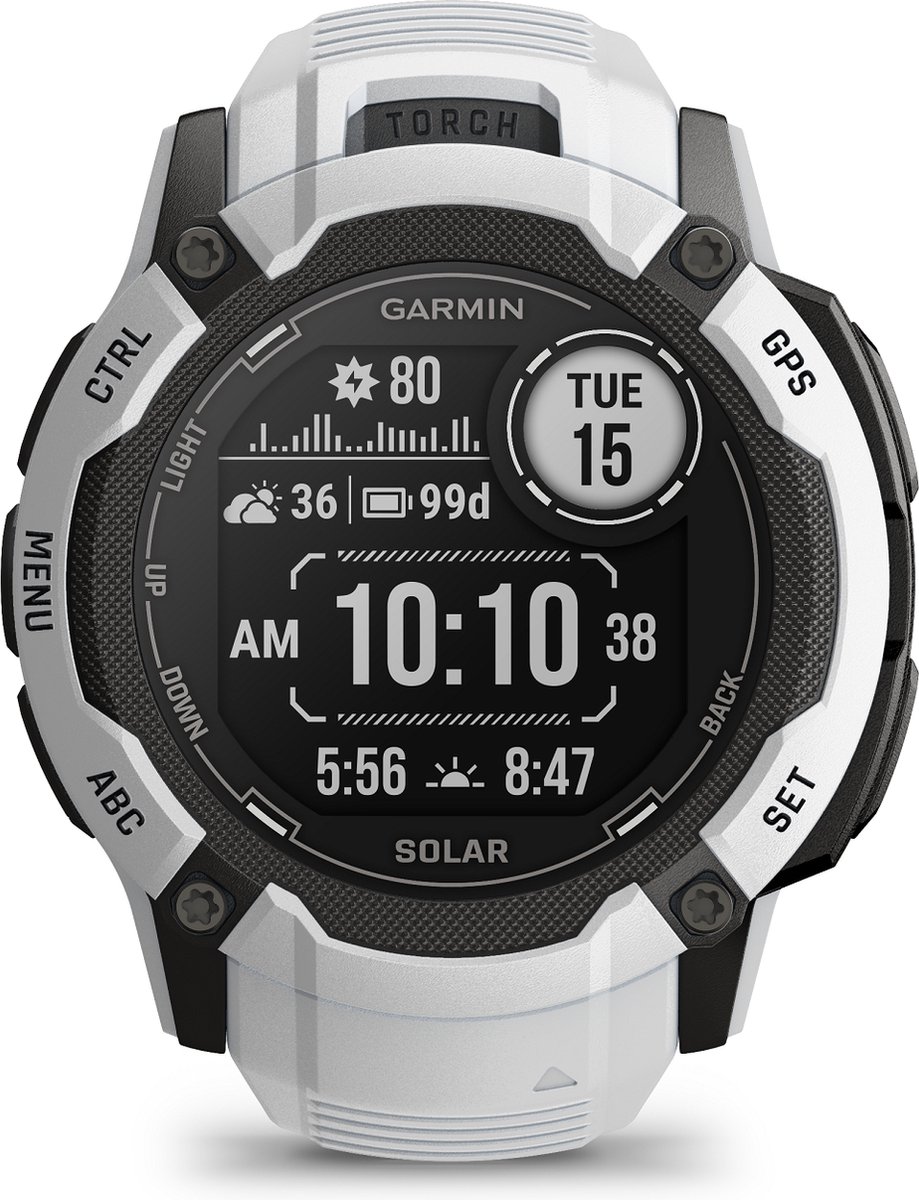 Garmin Instinct 2X Solar Smartwatch Whitestone