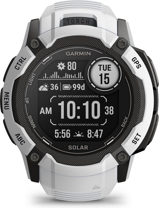 Garmin Instinct 2X Solar Smartwatch Whitestone