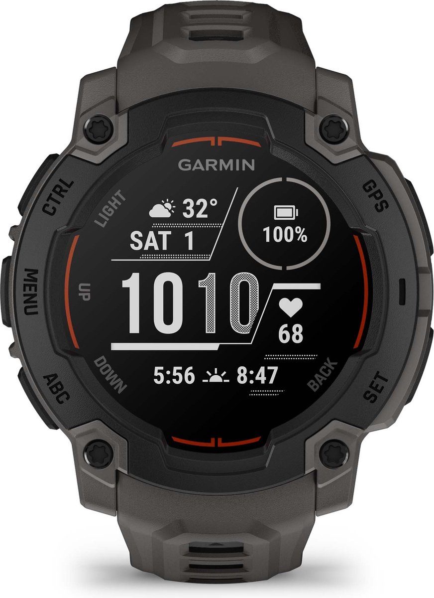 De Garmin Instinct E 45 mm Black Bezel Charcoal Band in één oogopslag