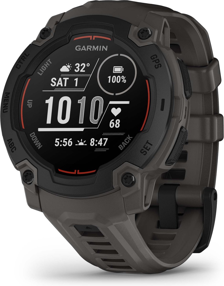 Wat vinden we goed aan de Garmin Instinct E 45 mm Black Bezel Charcoal Band