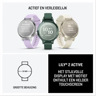 Garmin Lily 2 Active Smartwatch 35 mm Lunar Gold Bone Bandje